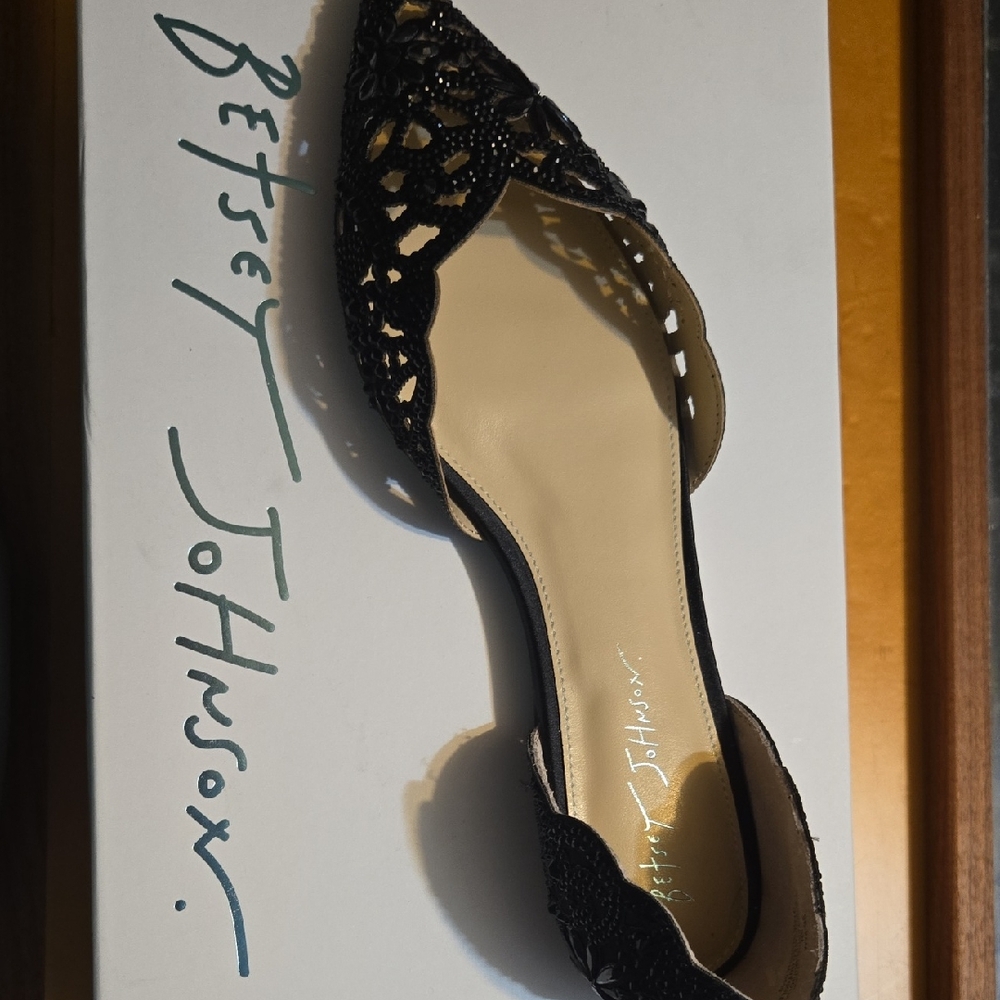 Betsey Johnson Elegant Black Lace Loafers